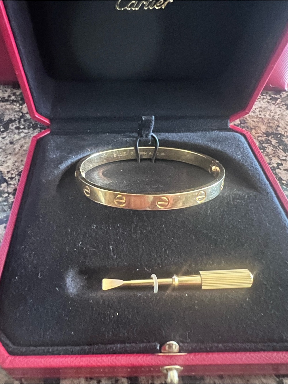 Cartier Gold Screw-Accent Bangle Bracelet - Picture 2 of 4
